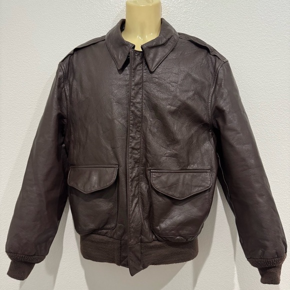 Vintage Cooper A-2 US Air Force Brown Leather Bomber Jacket 42R Aviator Pilot - Picture 1 of 15